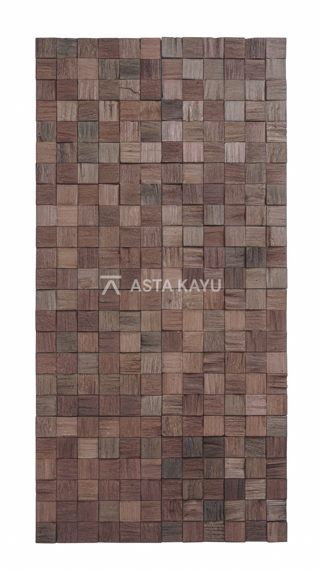 Merapi 3D Holz Wandpaneele – FSC® Meranti Würfel Mosaik Wandverkleidung – Dunkelbraune Naturholz Wanddekoration – 8 Paneele (1,04 m²) – 360 × 360 mm
