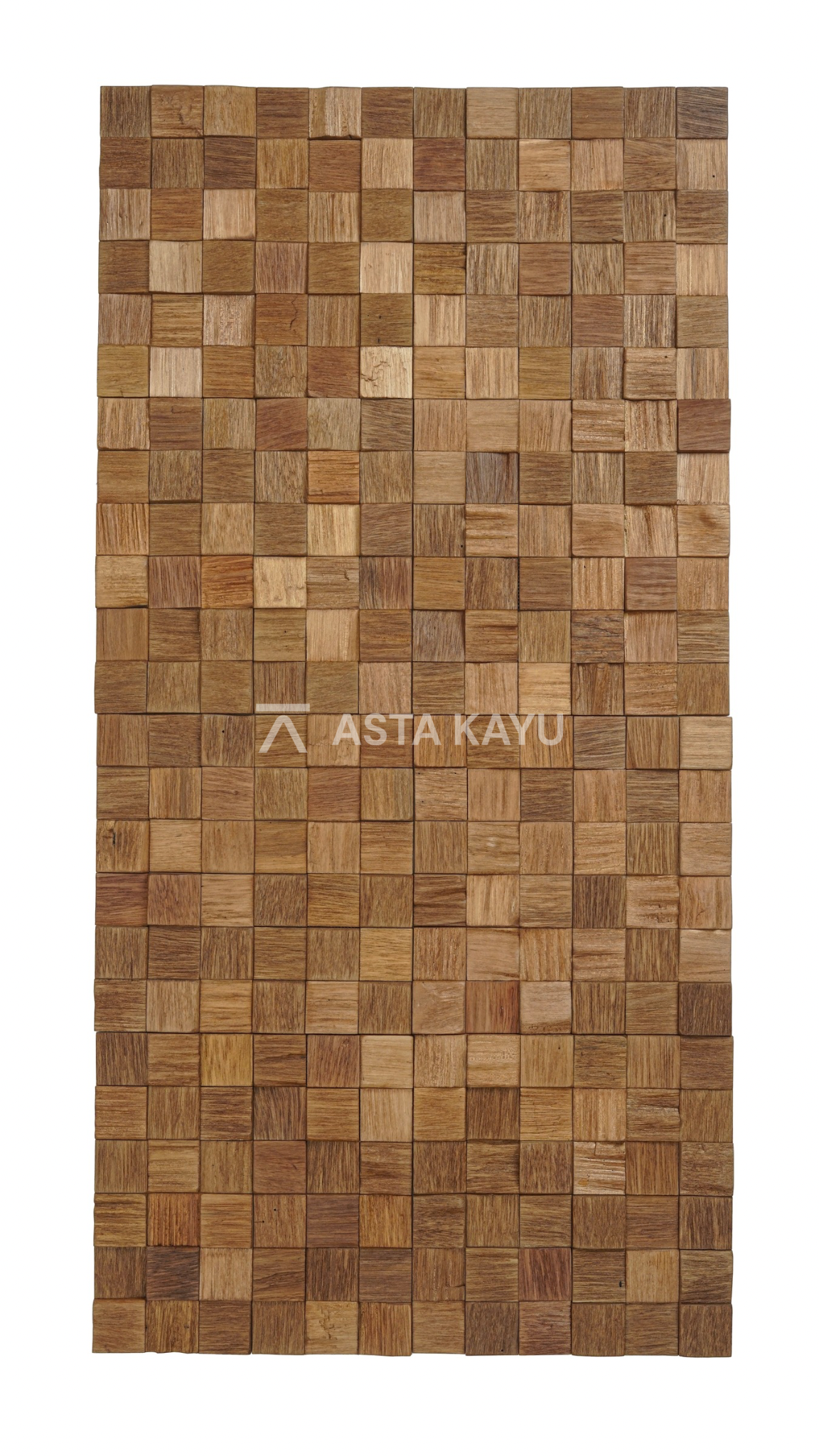 Panneaux muraux en bois 3D Bromo – Revêtement mural en mosaïque de cubes Meranti FSC® – Décoration murale en bois naturel marron – 8 panneaux (1,04 m²) – 360 × 360 mm