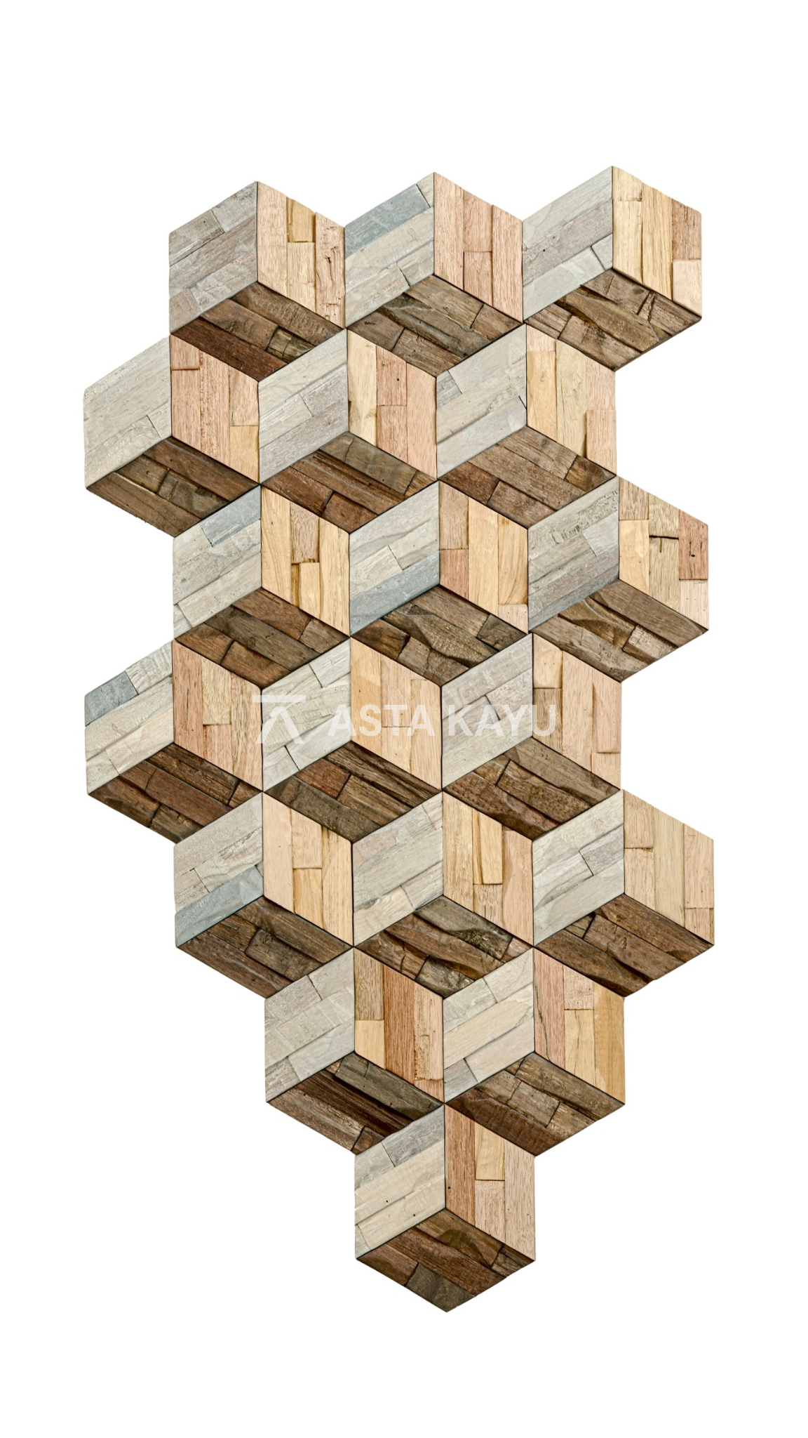Hexa Rustic 3D Holz Wandpaneele – FSC® Meranti Sechseck Wandverkleidung – Premium Naturholz Wanddekoration – 18 Paneele (0,5 m²) – 180 × 207,8 mm