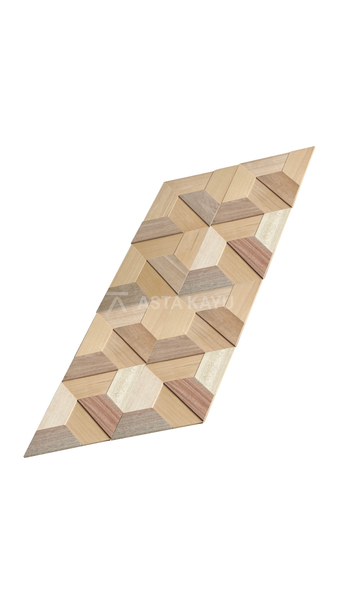 Parallel Stack 3D Holz Wandpaneele – FSC® Meranti Parallelogramm Wandverkleidung – Wanddekoration aus Naturholz – 6 Paneele (0,5 m²) – 311,77 × 270 mm