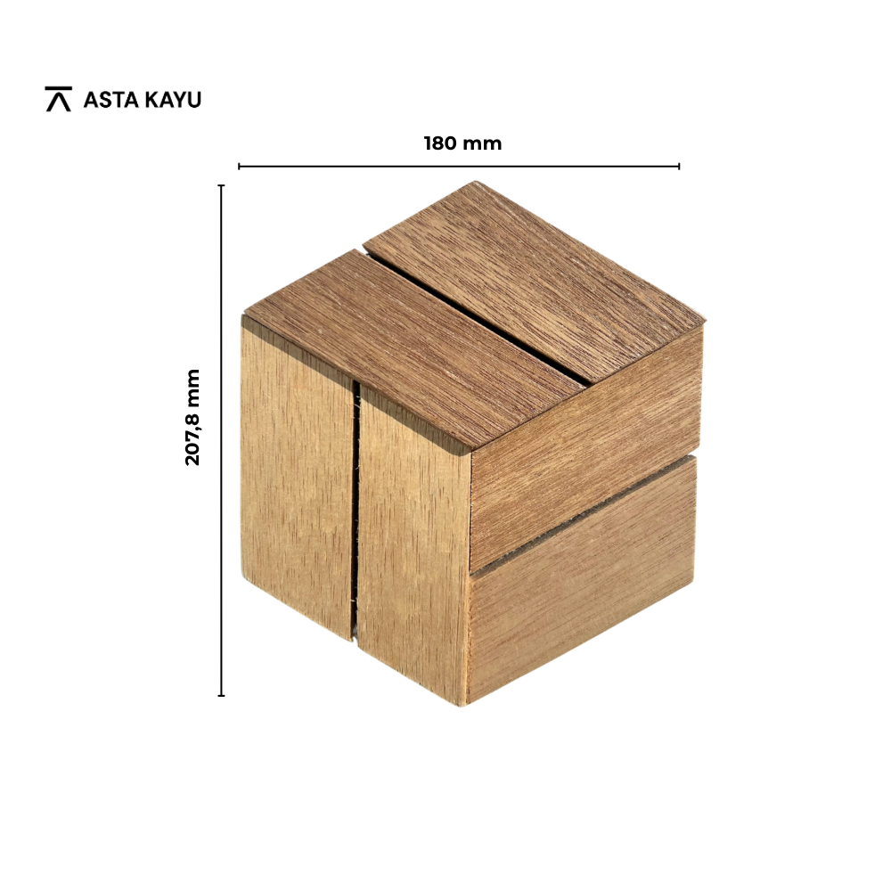 Hexa Kayu 3D-Holzwandpaneele – FSC® Meranti-Sechseck-Wandverkleidung – Naturholz-Wanddekoration – 18 Paneele (0,5 m²) – 180 × 207,8 mm