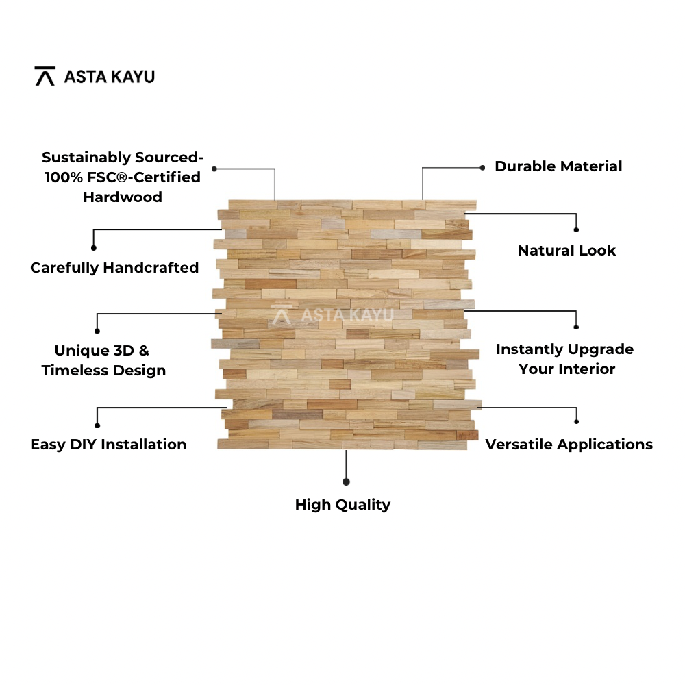 Sulawesi Natural Limestone – 3D Wooden Wall Panels