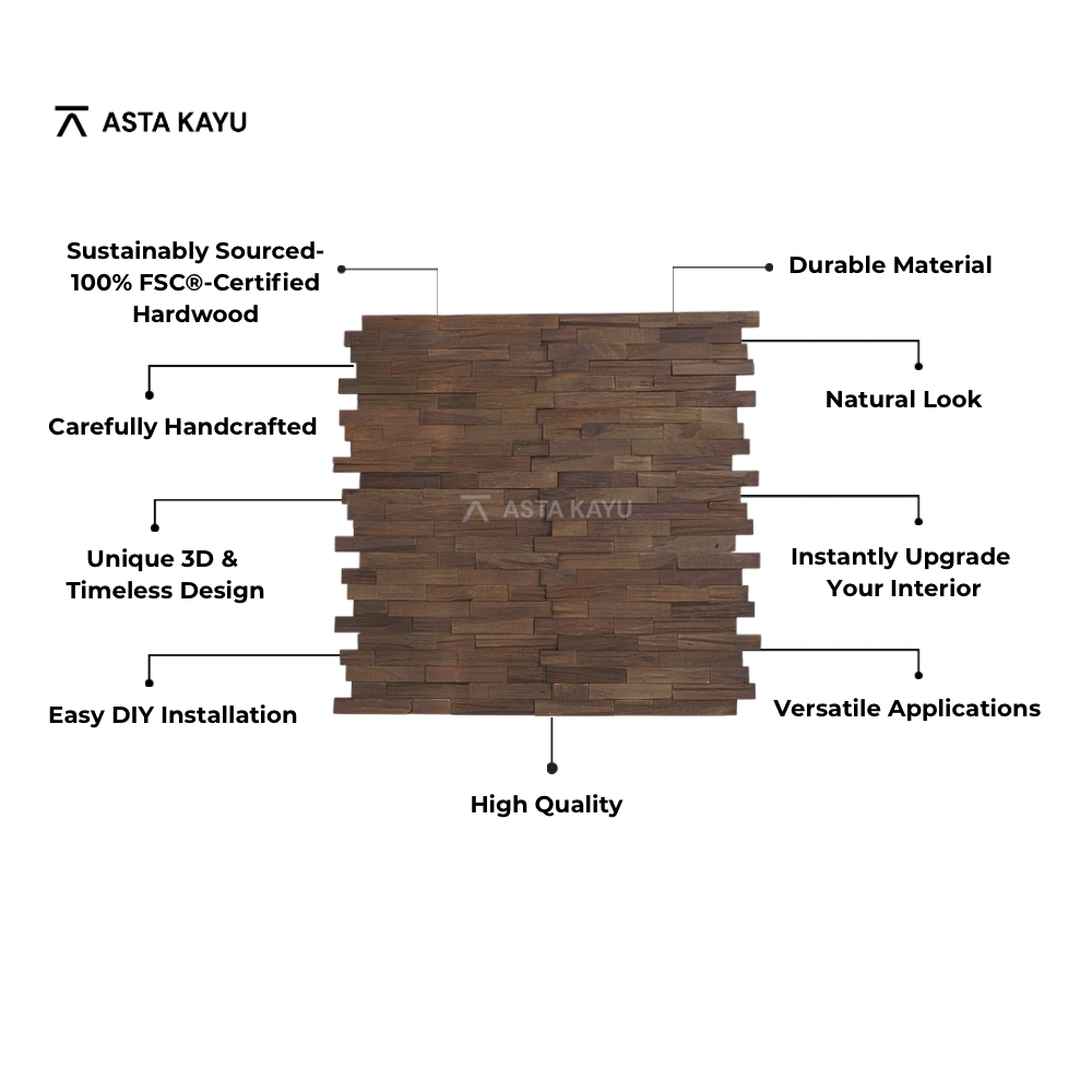 Sumatra Smoked Cocoa – 3D Wooden Wall Panels